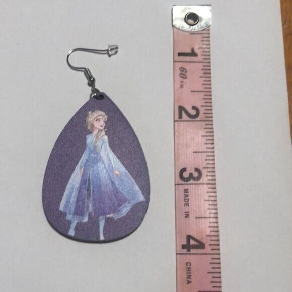 Disney Frozen Elsa Earrings Teardrop Dangle Drop Fashion Jewelry - Picture 4 of 4